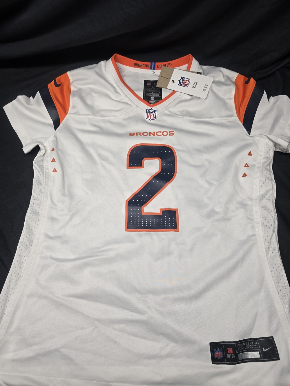 Nike Denver Broncos White Orange Navy #2 Jersey
